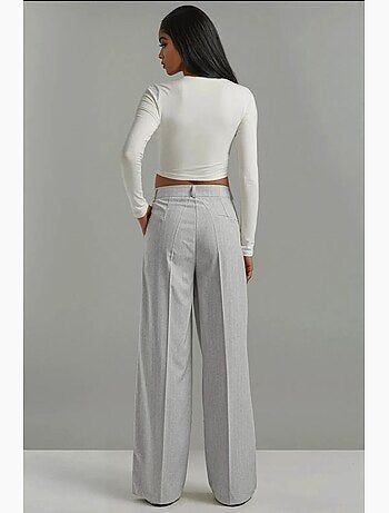 Pantalon palazzo à taille haute et jambes larges à rayures hiccup