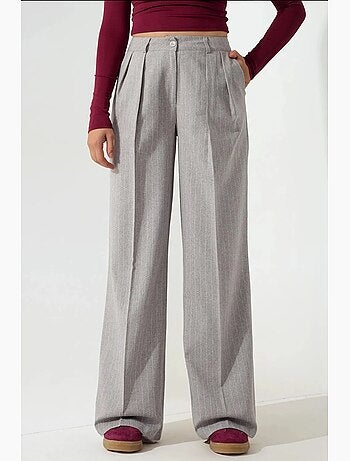Pantalon palazzo à taille haute et jambes larges à rayures hiccup