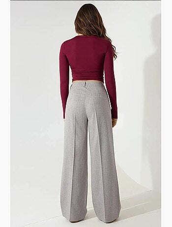 Pantalon palazzo à taille haute et jambes larges à rayures hiccup
