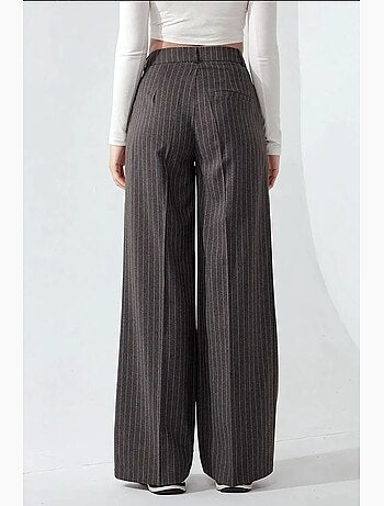 Pantalon palazzo à taille haute et jambes larges à rayures hiccup