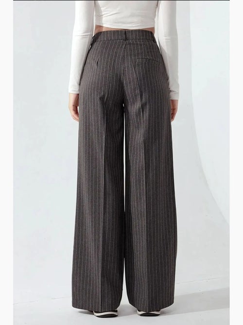Pantalon palazzo à taille haute et jambes larges à rayures hiccup - Kiabi