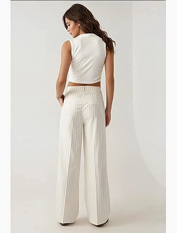 Pantalon palazzo à taille haute et jambes larges à rayures hiccup