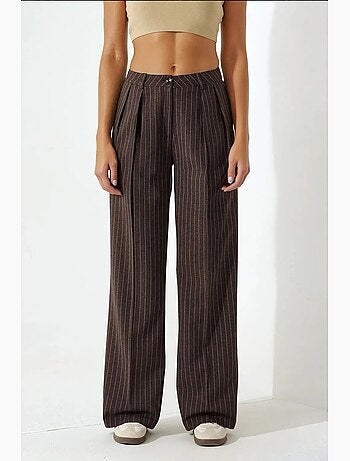 Pantalon palazzo à taille haute et jambes larges à rayures hiccup