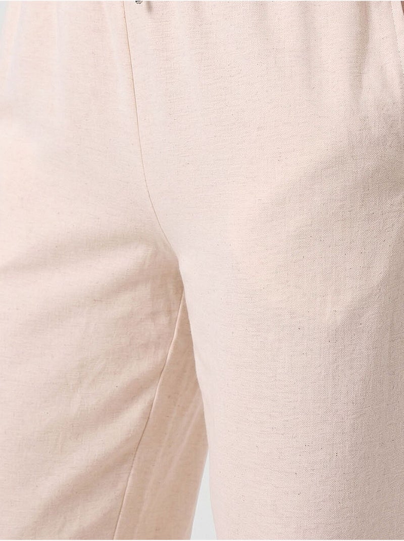 Pantalon palazzo avec cordon de serrage tommy Beige - Kiabi
