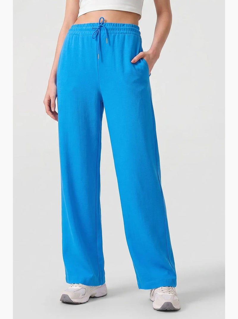Pantalon palazzo avec cordon de serrage tommy Bleu électrique - Kiabi