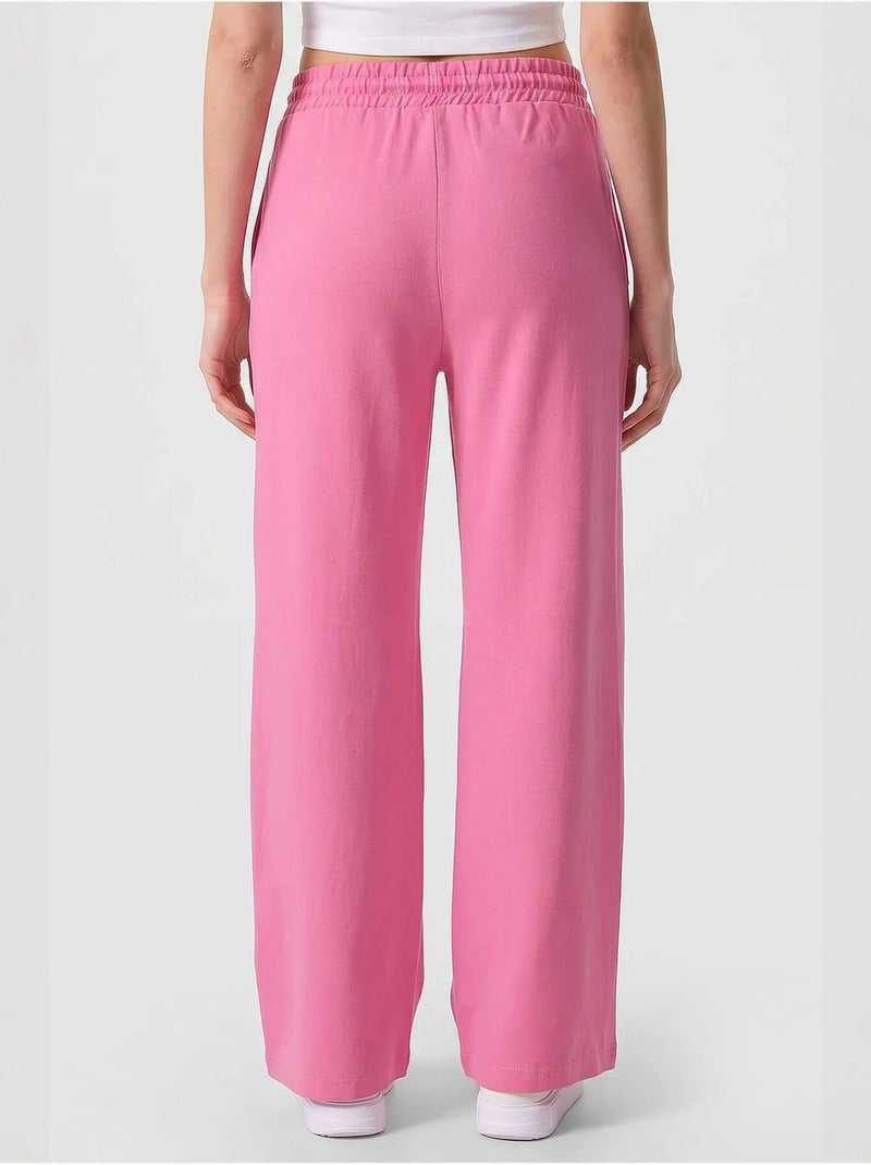 Pantalon palazzo avec cordon de serrage tommy Magenta - Kiabi