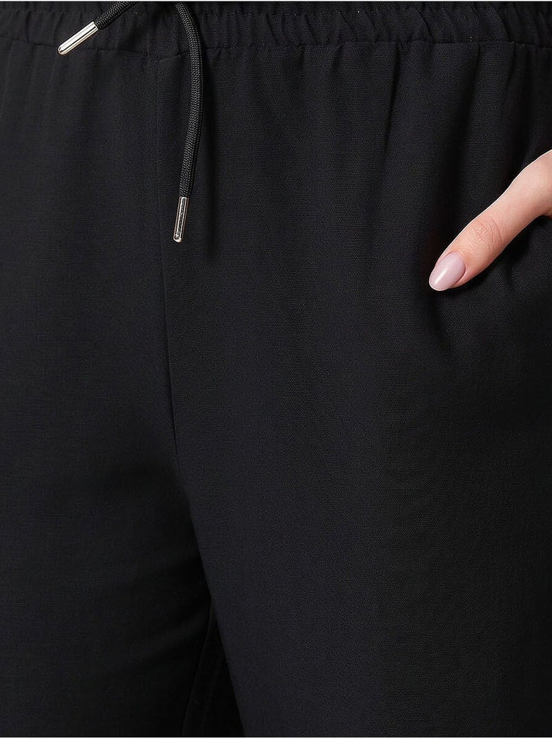Pantalon palazzo avec cordon de serrage tommy Noir - Kiabi