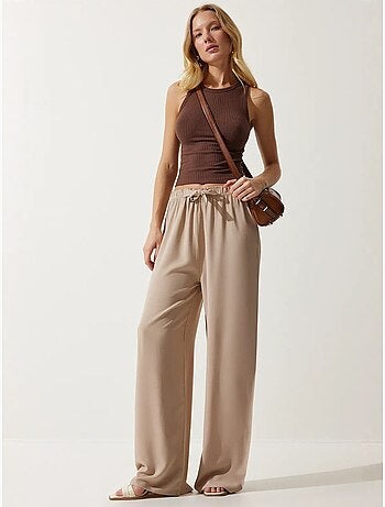 Pantalon palazzo en coton à taille coulissée istanbul