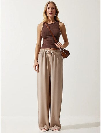 Pantalon palazzo en coton à taille coulissée istanbul