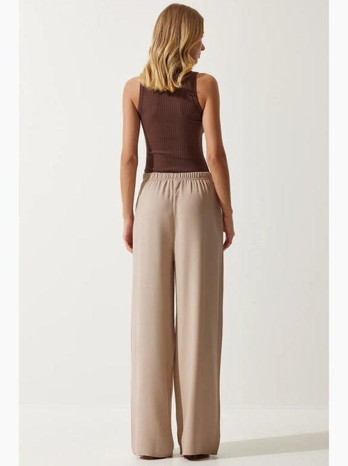 Pantalon palazzo en coton à taille coulissée istanbul - Kiabi Pantalon palazzo en coton à taille coulissée istanbul - Kiabi