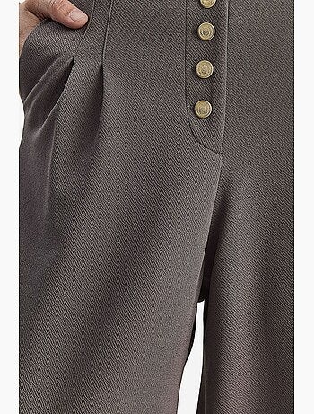 Pantalon palazzo en denim taille haute et jambes larges lucci