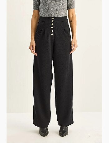 Pantalon palazzo en denim taille haute et jambes larges lucci