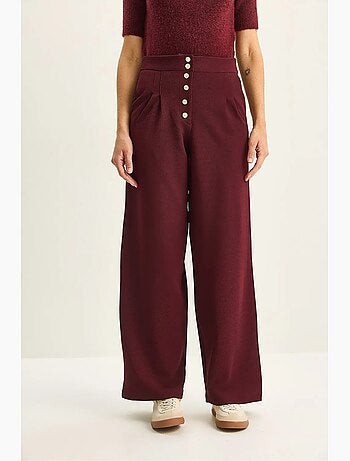Pantalon palazzo en denim taille haute et jambes larges lucci