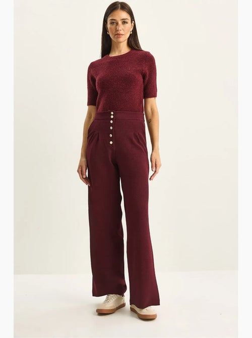 Pantalon palazzo en denim taille haute et jambes larges lucci - Kiabi Pantalon palazzo en denim taille haute et jambes larges lucci - Kiabi