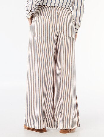 Pantalon palazzo en lin mélangé