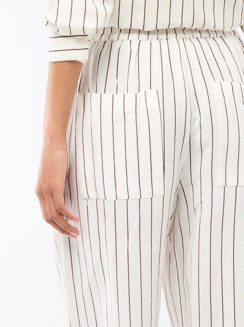 Pantalon palazzo en lin mélangé - Kiabi