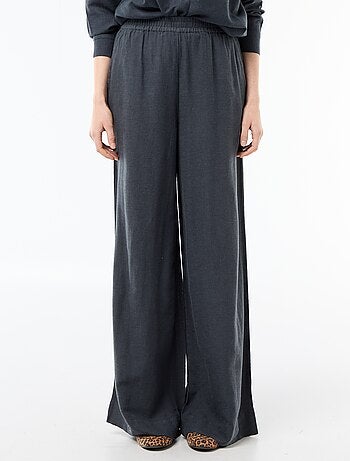 Pantalon palazzo en lin mélangé