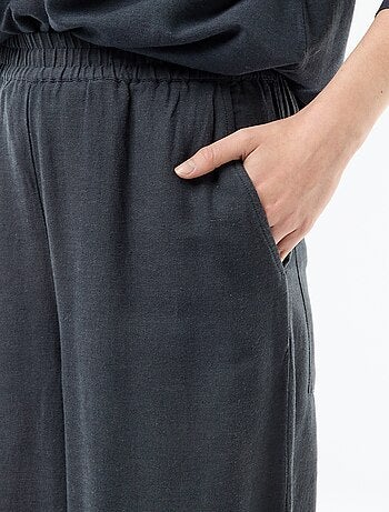 Pantalon palazzo en lin mélangé