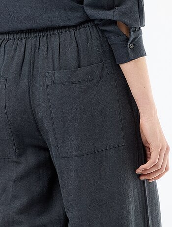 Pantalon palazzo en lin mélangé