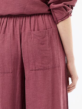 Pantalon palazzo en lin mélangé