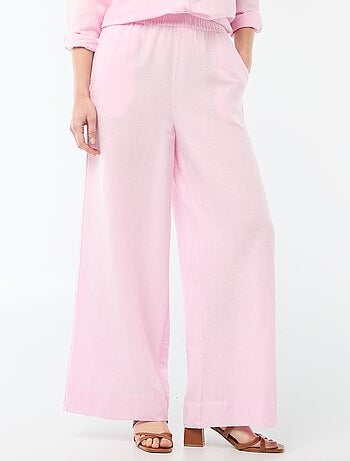Pantalon palazzo en lin mélangé