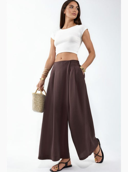 Pantalon palazzo en modal à jambes larges hiccup - Kiabi