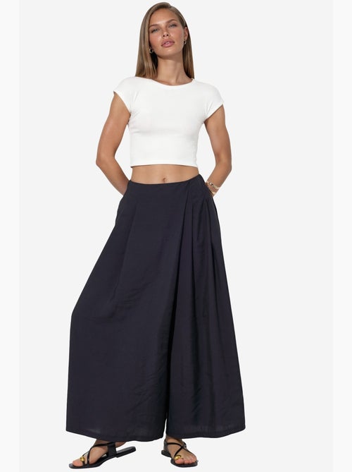 Pantalon palazzo en modal à jambes larges hiccup - Kiabi Pantalon palazzo en modal à jambes larges hiccup - Kiabi
