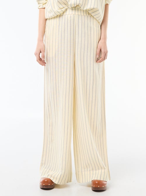 Pantalon Palazzo Femme Chaîne et trame - Kiabi Pantalon Palazzo Femme Chaîne et trame - Kiabi