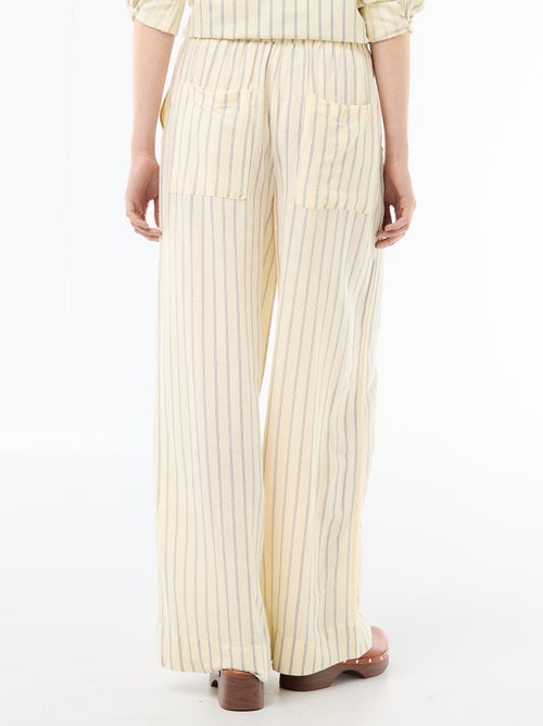 Pantalon Palazzo Femme Chaîne et trame - Kiabi Pantalon Palazzo Femme Chaîne et trame - Kiabi