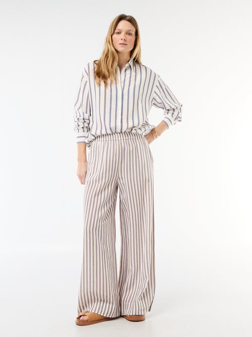 Pantalon palazzo femme en lin - Kiabi Pantalon palazzo femme en lin - Kiabi