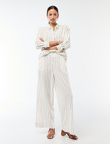 Pantalon palazzo femme en lin