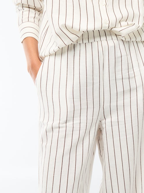 Pantalon palazzo femme en lin léger - Kiabi