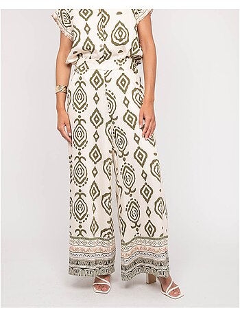 Pantalon palazzo motifs EDMIRA