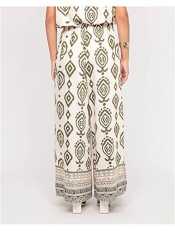 Pantalon palazzo motifs EDMIRA