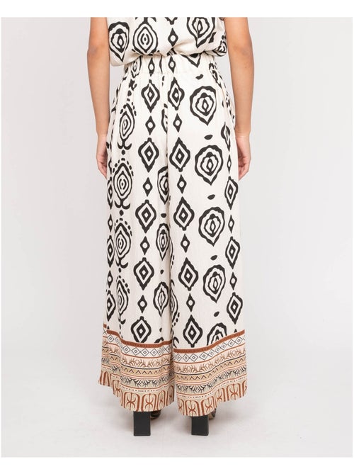 Pantalon palazzo motifs EDMIRA - Kiabi