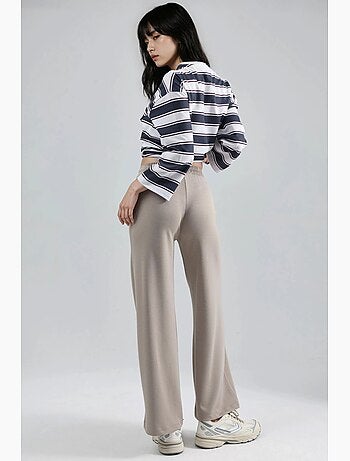 Pantalon palazzo plissé à jambes droites hiccup
