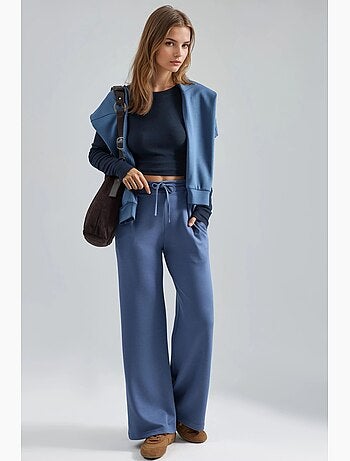 Pantalon palazzo plissé à jambes droites hiccup