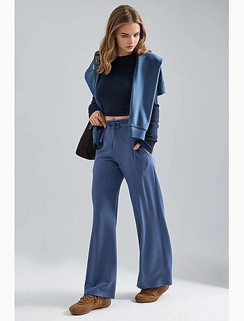 Pantalon palazzo plissé à jambes droites hiccup