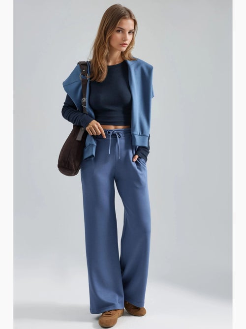 Pantalon palazzo plissé à jambes droites hiccup - Kiabi