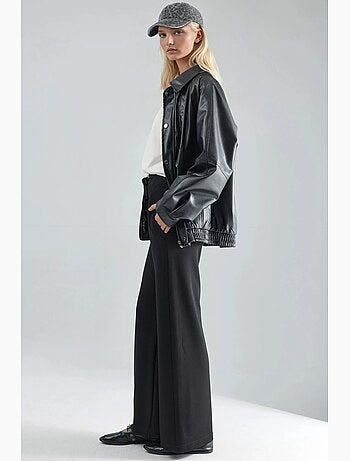 Pantalon palazzo plissé à jambes droites hiccup