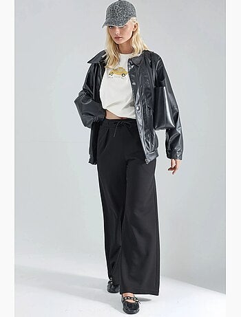 Pantalon palazzo plissé à jambes droites hiccup