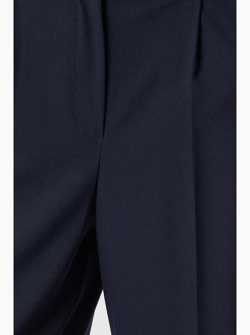 Pantalon palazzo plissé avec fermeture éclair istanbul Bleu marine - Kiabi