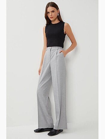 Pantalon palazzo plissé avec fermeture éclair istanbul