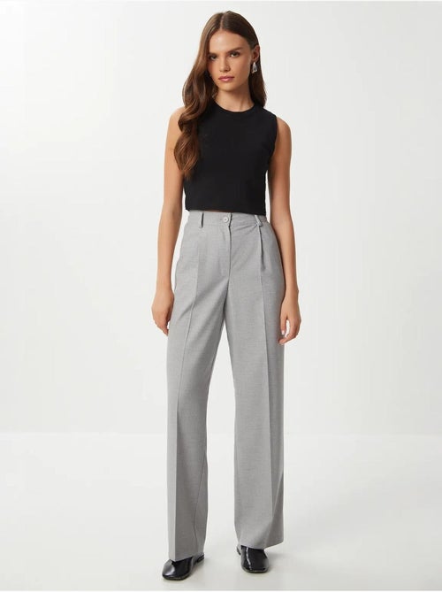Pantalon palazzo plissé avec fermeture éclair istanbul - Kiabi
