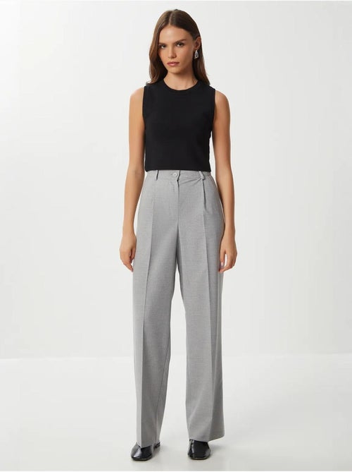 Pantalon palazzo plissé avec fermeture éclair istanbul - Kiabi