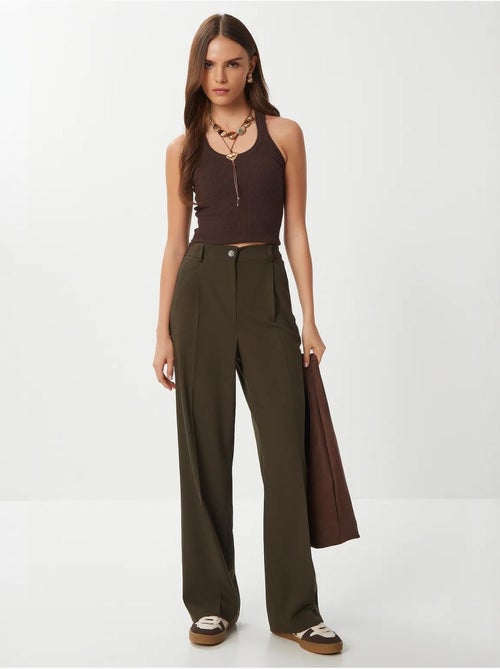 Pantalon palazzo plissé avec fermeture éclair istanbul - Kiabi Pantalon palazzo plissé avec fermeture éclair istanbul - Kiabi