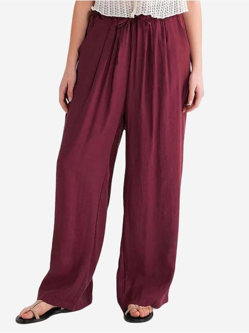 Pantalon palazzo plissé taille haute avec cordon de serrage mixray - Kiabi Pantalon palazzo plissé taille haute avec cordon de serrage mixray - Kiabi