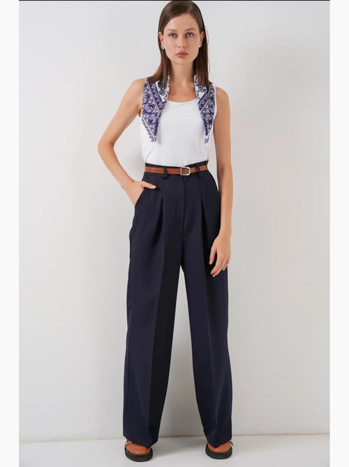 Pantalon palazzo plissé taille haute bdart - Kiabi