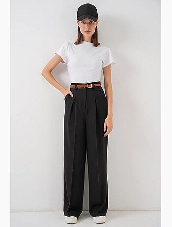 Pantalon palazzo plissé taille haute bdart