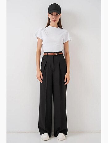 Pantalon palazzo plissé taille haute bdart